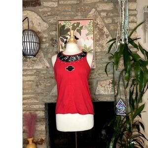 🔥Harley Davidson Red & Black Lace Tank - Women's M-L